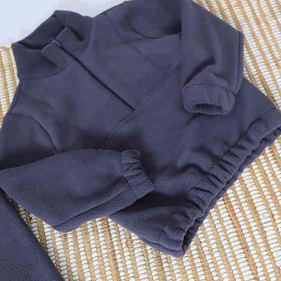 Дитячий теплий Флісовий термо костюм (толстовка+штани) Темно-синій Кам'янець-Подільський