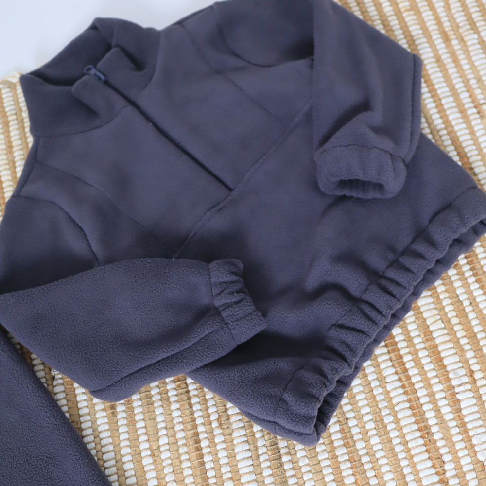 Детский теплый Флисовый термо костюм (толстовка + штаны) Темно-синий Каменец-Подольский - изображение 3