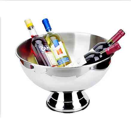 Кулер для шампанского RESTEQ из нержавеющей стали 40×25 см — ведро для льда с хромированным покрытием Киев