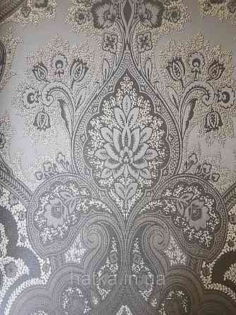 Обои виниловые на флизелине AS creation Garda 1.06Х10.05 классика вензеля крупные черные серые серебристые Киев