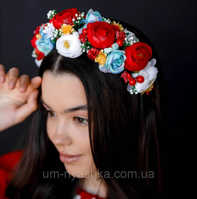 Ободок обруч з квітами "Піони середній український" Кривий Ріг - фото 1