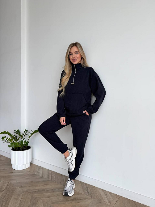 Женский стильный повседневный костюм двойка трикотажный ольвет Синий, 42/44 Одесса - изображение 4