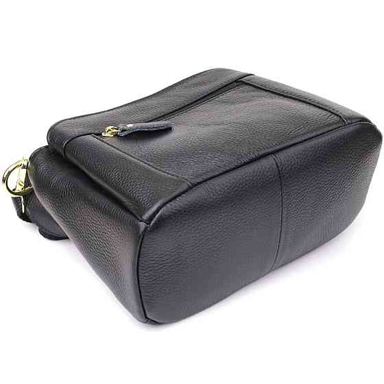 Классическая кожаная сумка для женщин с тремя отделениями Vintage 22978 Черный Киев