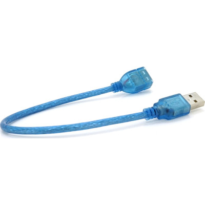 Дата кабель USB 2.0 AM/AF 0.3m blue transparent Voltronic (YT-AM/AF-0,3TBL) Винница - изображение 2