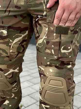 Військові чоловічі штани мультикам з наколінниками ріп стоп весна літо осінь з захистом колін Львів