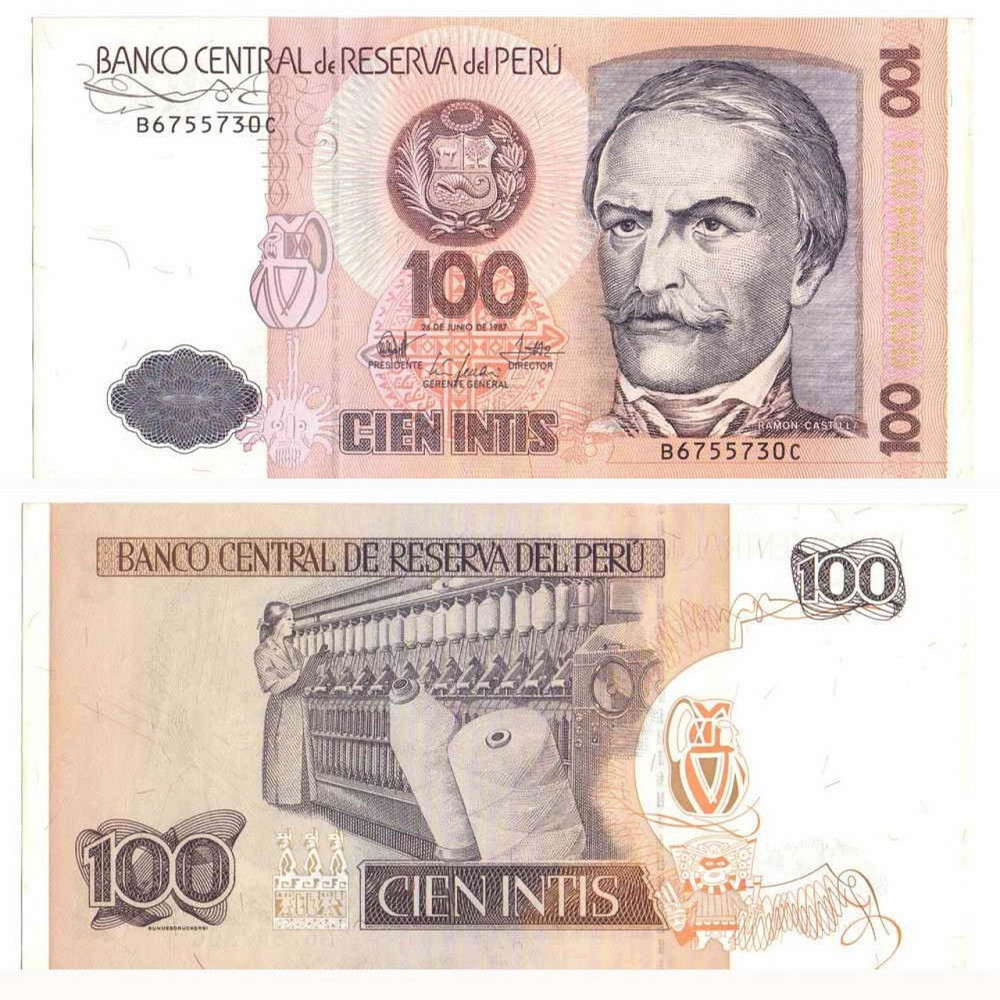 Перу/Peru 100 Intis 1987 Pick 133 UNC Полтава - фото 1