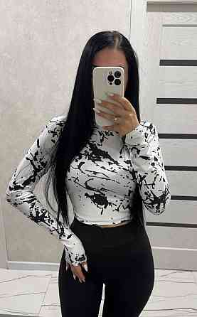 Женский эластичный принтованный гольф микродайвинг Белый Одесса