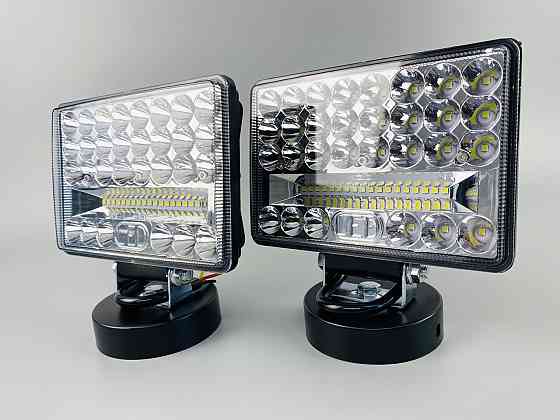 Фара LED прямокутна 144W 6000K (48 діодів) (15см х 11см х 3см) (ближній + дальній) ПОЛЕГШЕНИЙ КОРПУС! Мукачево