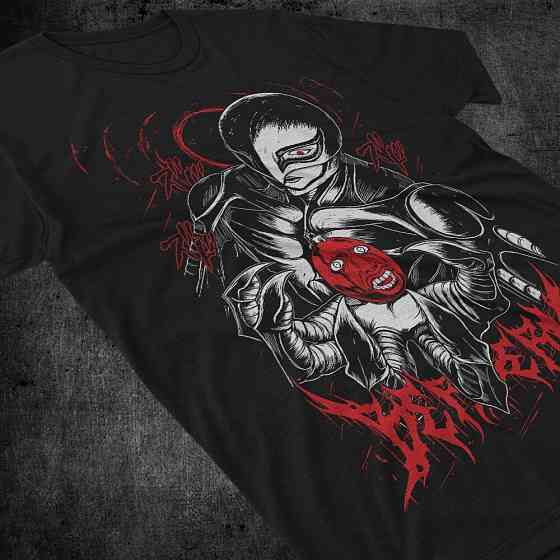 Футболка чоловіча з аніме принтом Берсерк Гутс Гріффі Вбр оверсайз (S/M/L) Чорний AnimeJ1036 Дніпро