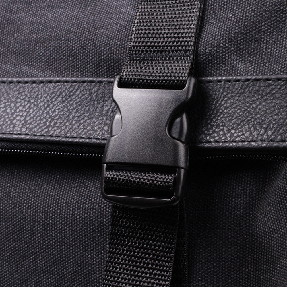 Добротный рюкзак для ноутбука из вставками эко-кожи Черный (FABRA) Киев - изображение 10
