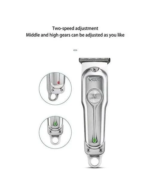 Машинка для стрижки волос VGR V-071 с лезвиями из нержавеющей стали, мощный аккумулятор, 4 насадки Одесса - изображение 5