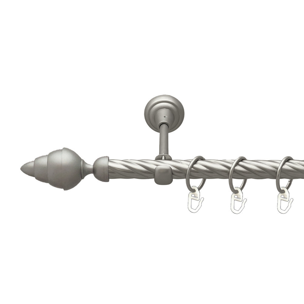 Карниз Orvit Треві металевий однорядний відкритий скручена труба кільце металеве Сатин 19 мм 160 см Львов - изображение 1