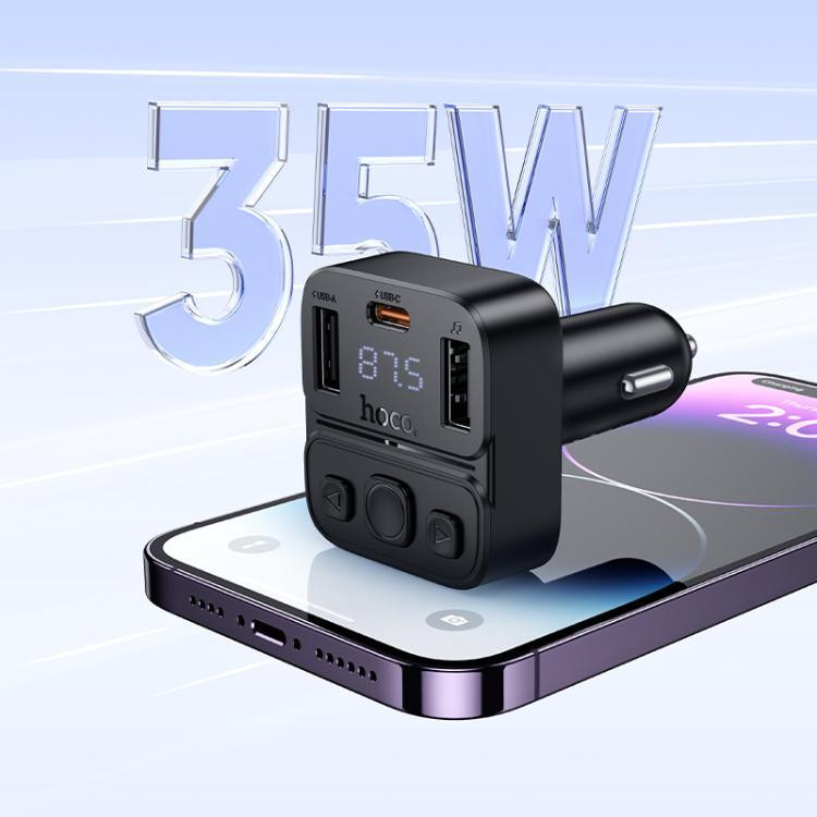 Автомобильное зарядное устройство с FM-модулятором HOCO E87 Delta 35W(1A1C) car BT FM transmitter Одесса - изображение 6