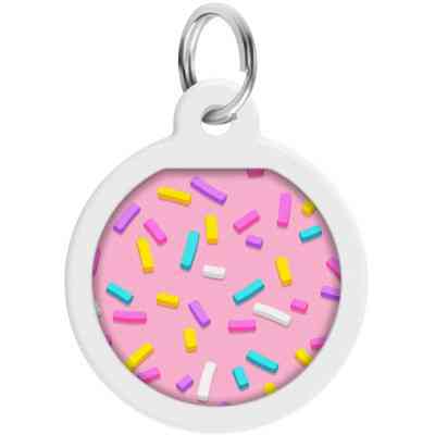 Адресник для животных WAUDOG Smart ID с QR паспортом "Маршмеллоу", круг 25 мм (0625-0214) Винница