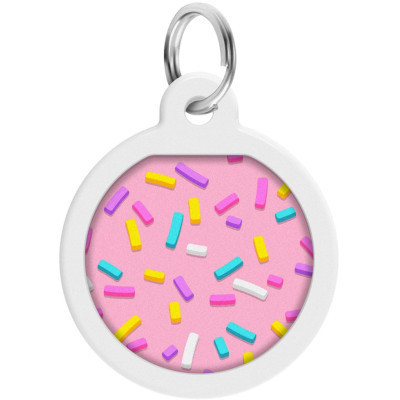 Адресник для тварин WAUDOG Smart ID з QR паспортом "Маршмеллоу", круг 25 мм (0625-0214) Вінниця - фото 1