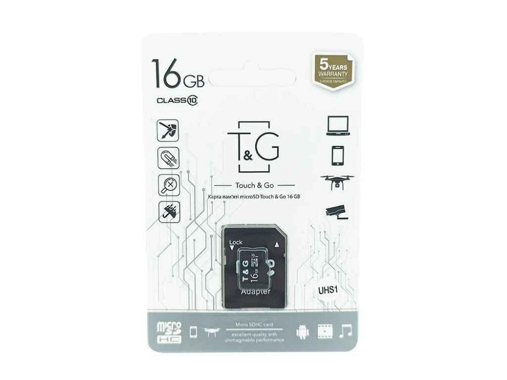 Карта памяті 16Gb Micro SD (10) (adapter) UHS-I ТМ TG Київ - фото 1