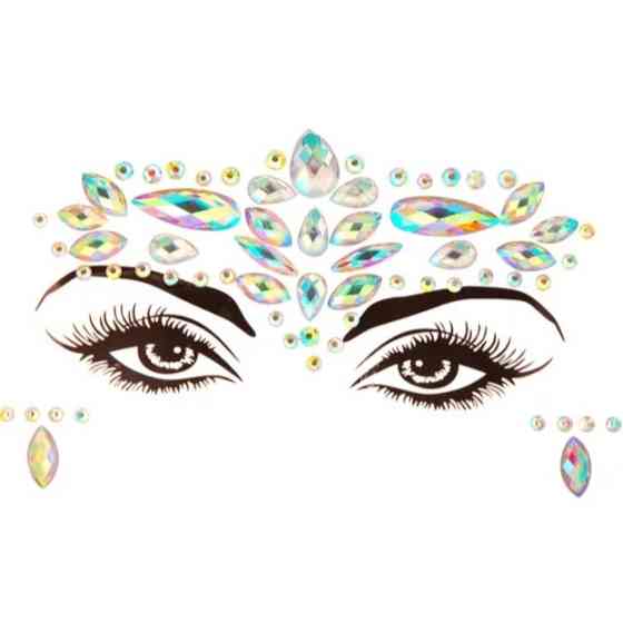 Стрази на обличчя на очі і під очі one size різнобарвний Київ