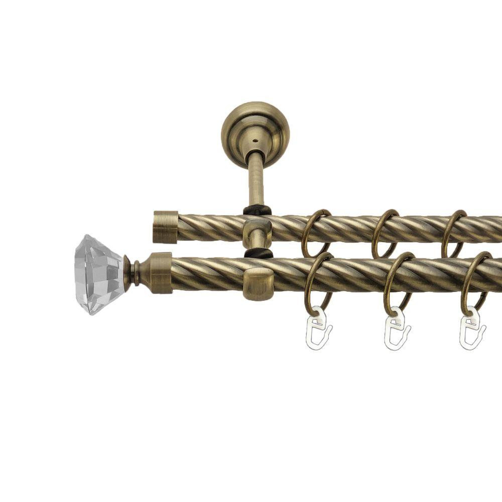 Карниз Orvit Спектралія металевий дворядний відкритий скручена труба кільце металеве Антик 19\16 мм 200 см (00-00017482) Львів - фото 1