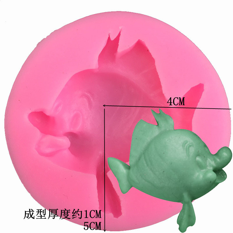 Молд морской Рыбка 60 мм розовый Киев - изображение 2