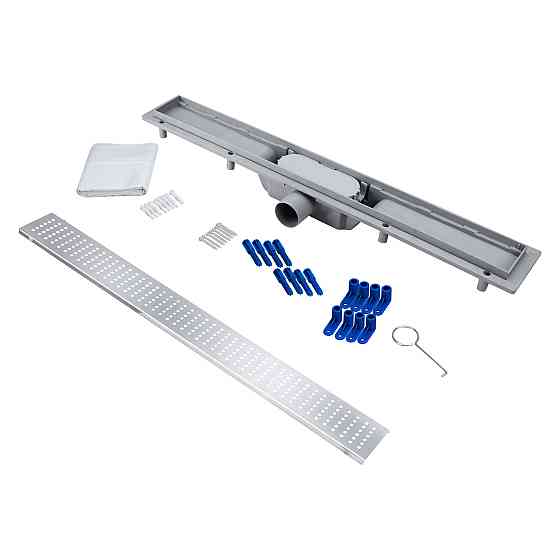 Трап Qtap Dry FB304-700 лінійний із сухим закривом і неіржавкою решіткою 700х73 Київ