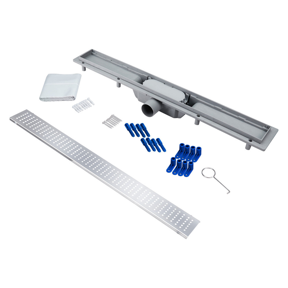 Трап Qtap Dry FB304-700 лінійний із сухим закривом і неіржавкою решіткою 700х73 Київ - фото 6