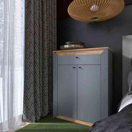 Тумба закритая Эверест Нордик-800 80х38х100 см Графит + Дуб крафт золотой (DTM-5530) Львов