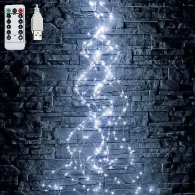 Гирлянда на елку Конский хвост 2 метра 20 нитей Холодный белый Коломия - фото 2