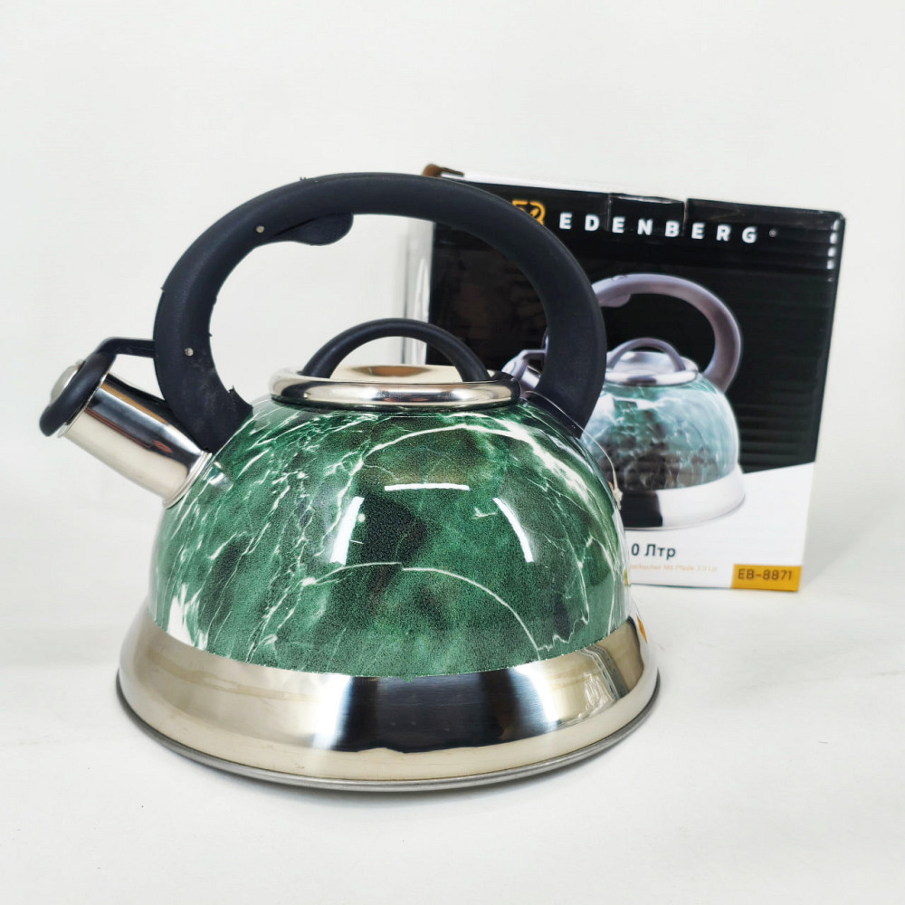 Чайник на плиту для кухні, Чайник з потовщеним дном і прогумованою ручкою металевий зі свистком BH-83 Івано-Франківськ - фото 1