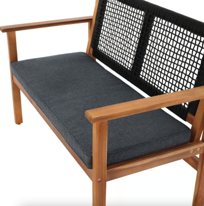 Садова лавка Di Volio Teracina з спинкою чорний Киев - изображение 4