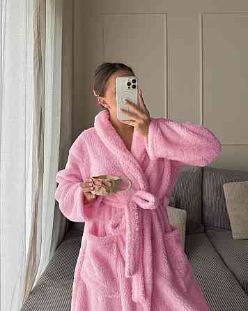 Жіночий затишний теплий халат «ЗЕФІРКА»  з поясом Махра Тедді Одеса