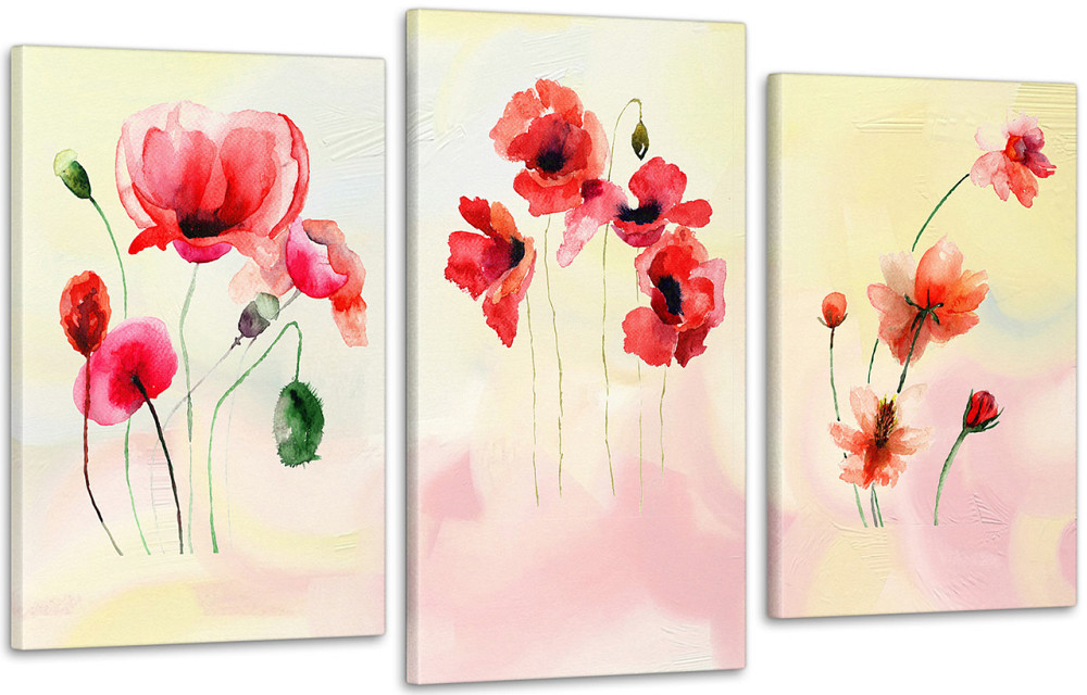 Модульна картина Квіти Маки Art-227_3 Київ - фото 1