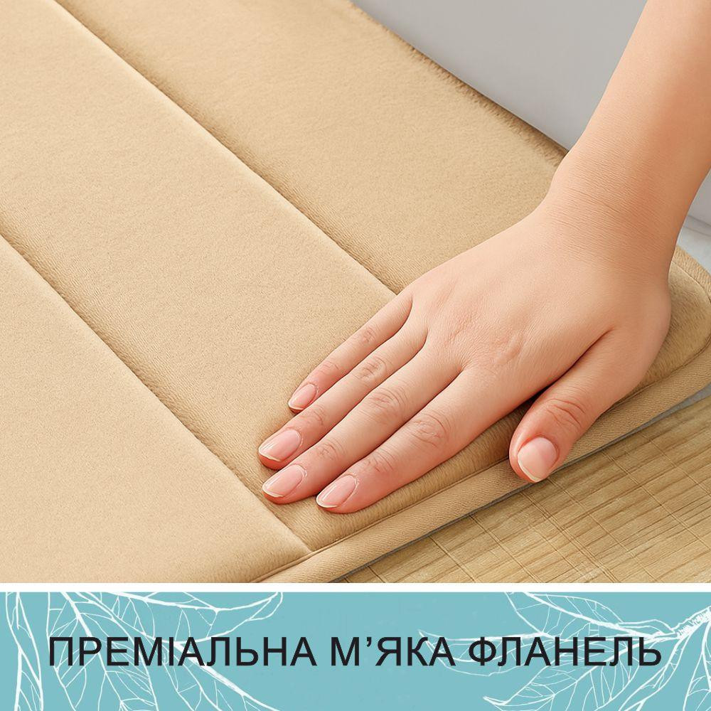 Современный коврик для ванной Aquarius с эффектом памяти Мягкий Антискользящий 50 х 80 см Бежевый в полоску Буча - изображение 3