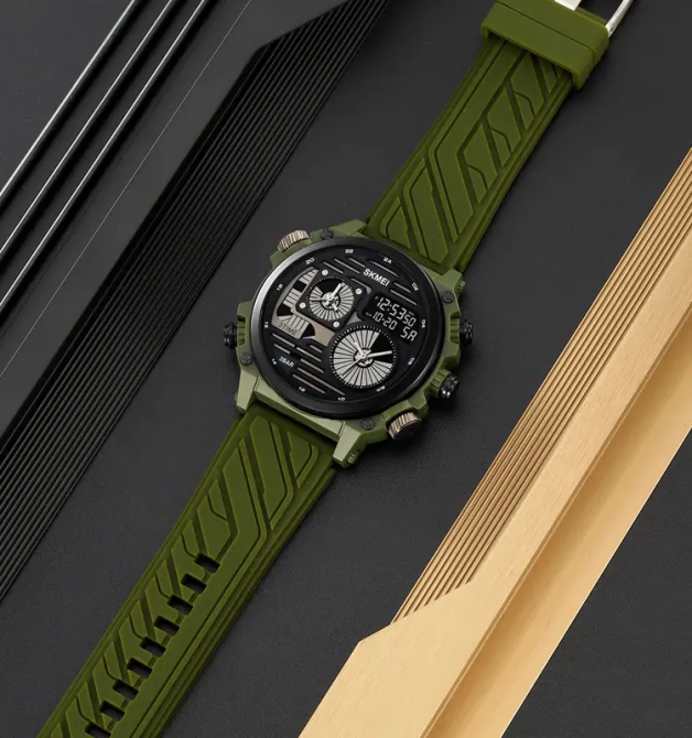 Годинник чоловічий наручний спортивний Skmei 2202 (Зелений силіконовий ремінець) Київ - фото 3