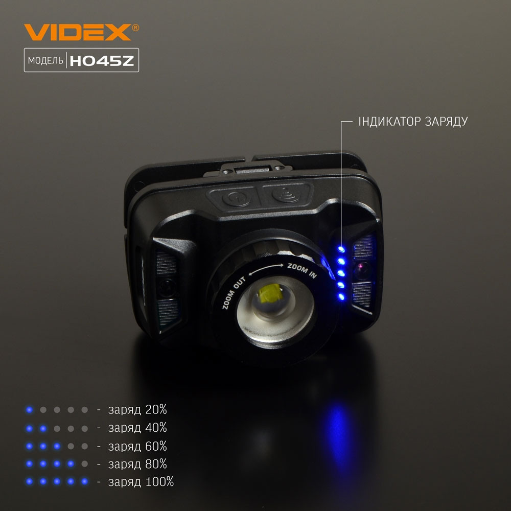 Ліхтарик LED налобний 270Lm 5000К чорний VLF-H045Z Videx Житомир - фото 7