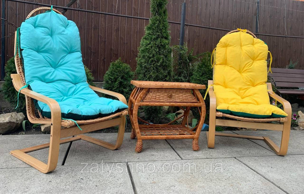 Меблі плетені з українськими подушками Київ - фото 1