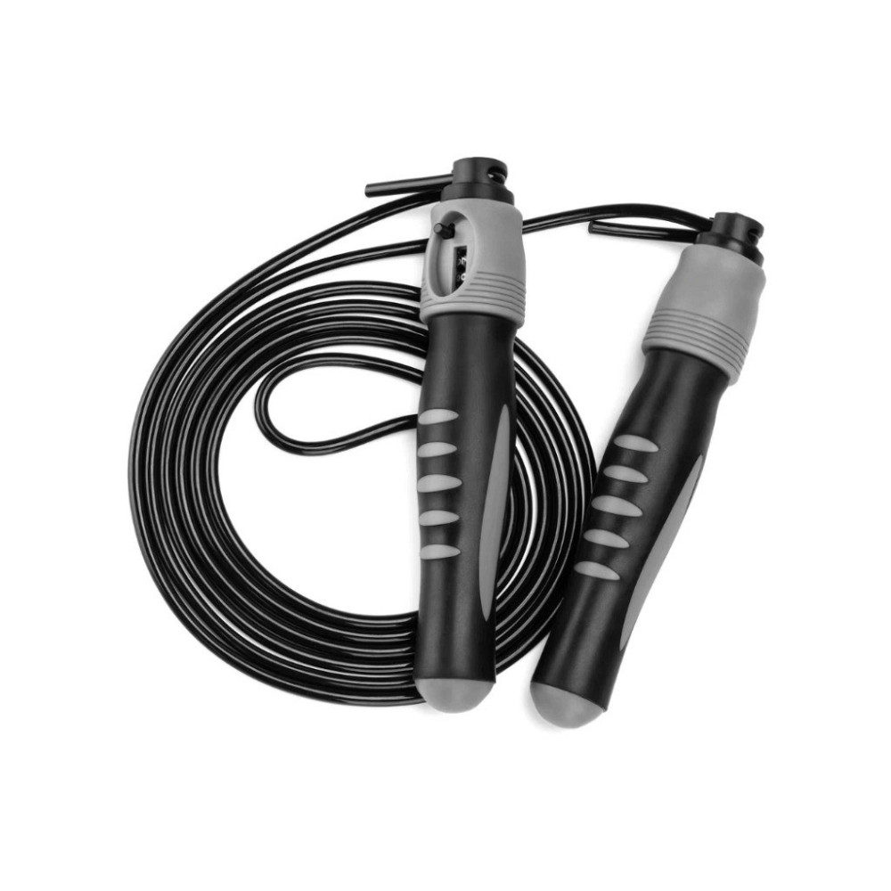 Скакалка со счетчиком PowerPlay 4215 Jump Rope With Counter Черно/Серая 2.75 см. Киев - изображение 1