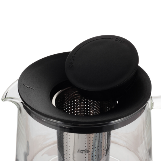 Заварник 1000мл зі з'ємним ситечком скло/нержавіюча сталь 0776M KAMILLE Житомир - изображение 5