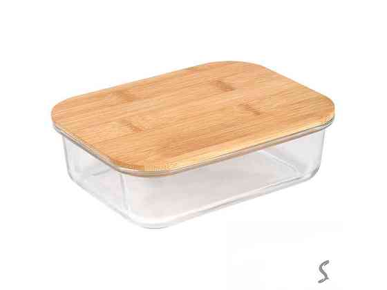 Контейнер 950мл скло з бамбуковою кришкою Rectangle 20х15х6,5см R36331-L ТМ STENSON Київ