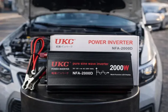 Инвертор UKC NFA-2000D 2000 Вт (12 В → 220 В) — чистый синус, автомобильный преобразователь напряжения Коломия