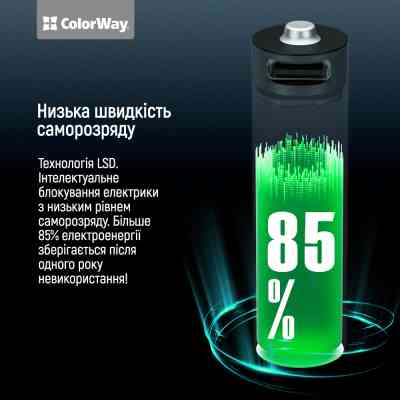 Акумулятор ColorWay AA USB-С 2220 mAh 1.5V (2шт) (Li-Polymer) (CW-UBAA-10) Вінниця