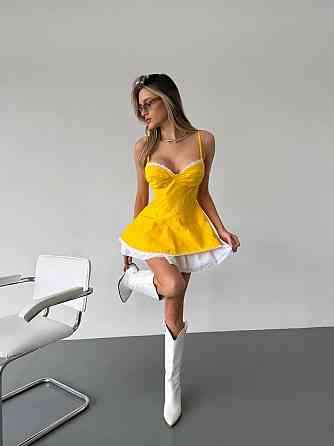 Жіноча стильна чарівність мініплаття бенгалін Жовтий, 42/44 Одеса