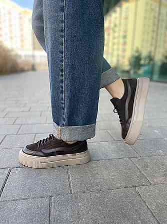 Кеди жіночі M.KRAFT коричневі шкіра+замша весна-осінь розмір 37-40 (21605) Київ