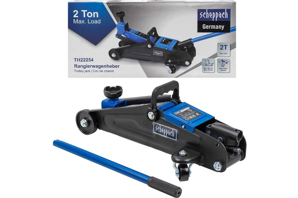 Домкрат подкатной гидравлический 2т h min 125мм, h max 380мм Scheppach SCH-TH22254 Одесса - изображение 2