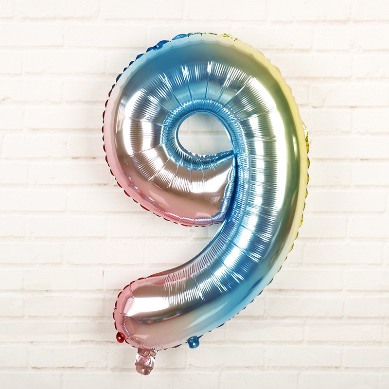 Шарик цифра 9 фольгированная 32 дюйма разноцветный Киев - изображение 2