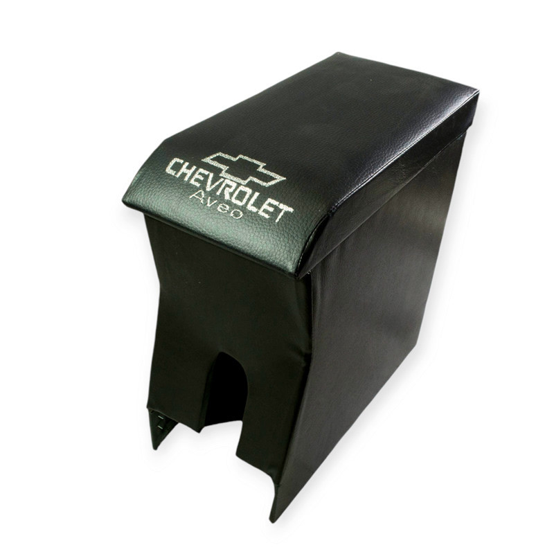 Подлокотник chevrolet aveo черный с вышивкой (кожзам) Мукачево - изображение 1