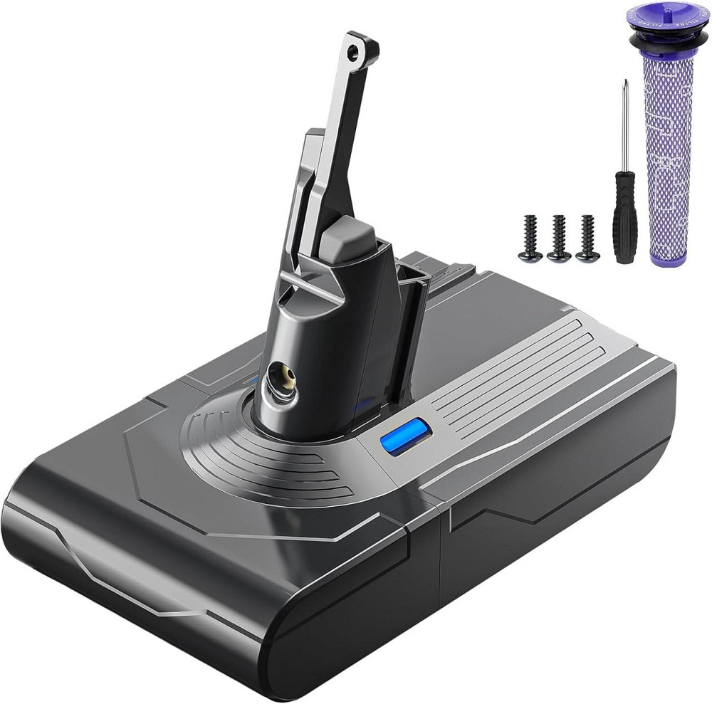 Акумулятор для пилососу Dyson V8 SV10 4000 mAh з фільтром для Absolute, Animal, Fluffy, Motorhead, змінна батарея захист перегріву Київ - фото 1