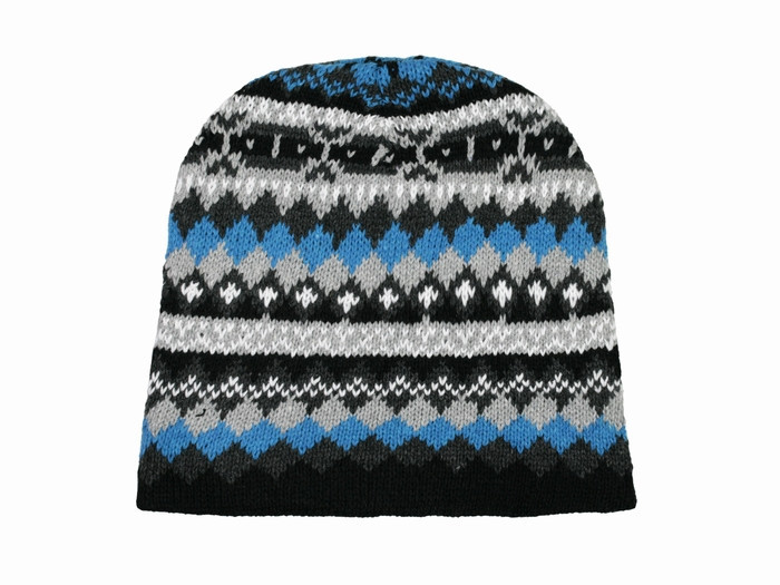 В'язана чоловіча шапка з орнаментом. Київ - фото 1