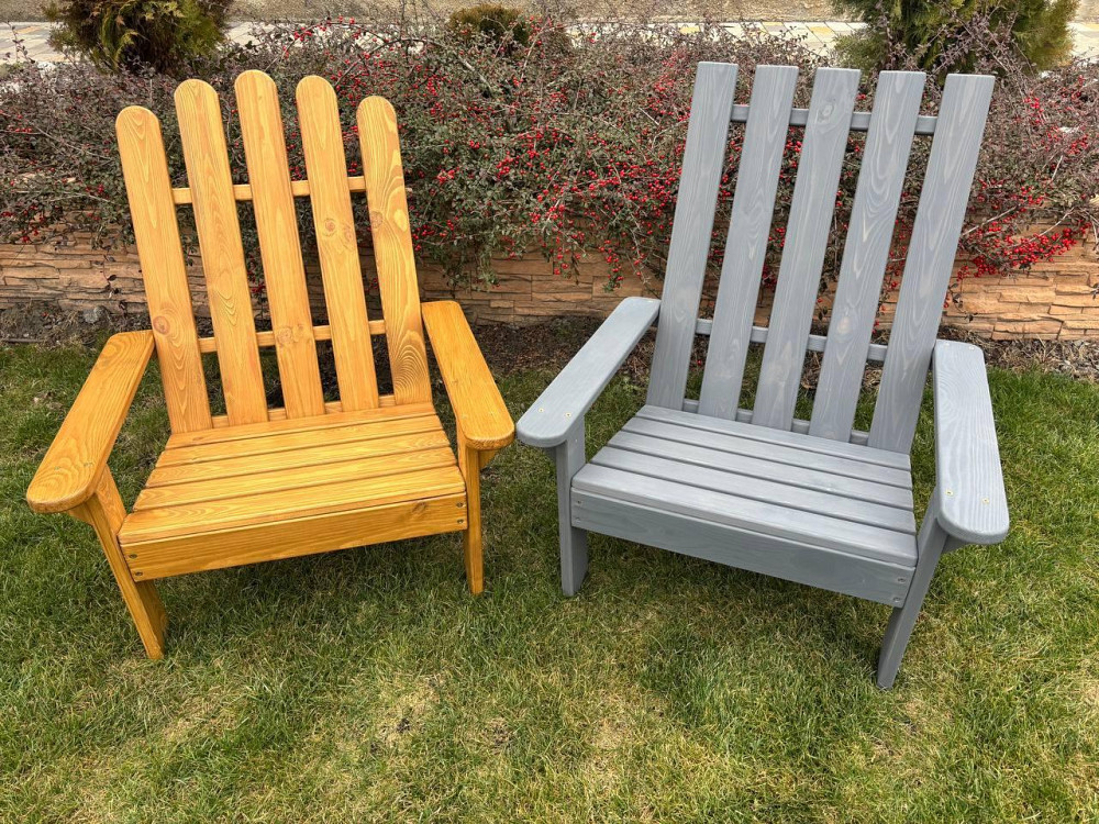 Кресло дачное деревянное складное шезлонг для зоны отдыха дома, дачи, сада, веранды из сосны, цвет дуб Каменец-Подольский - изображение 2