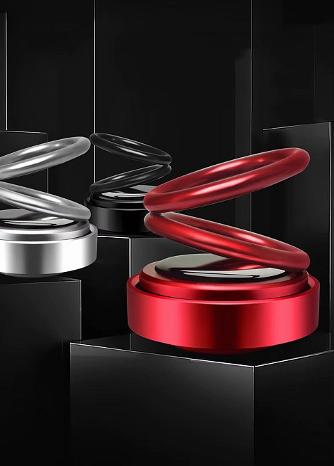 Ароматизатор у машину освіжувач повітря дифузор «Кільця левітації» на сонячній батареї, колір червоний Кам'янець-Подільський - фото 3