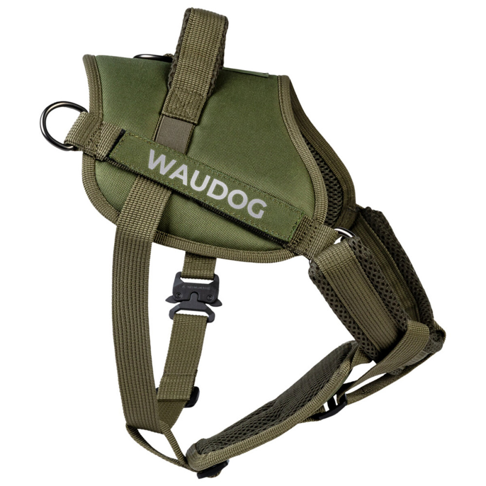 Шлей для служебных собак WAUDOG PRO-2, светоотражающая, металлический фастекс, XS, В 35-45 см, хаки Киев - изображение 1